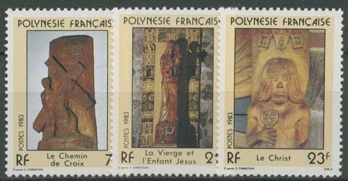 Französisch-Polynesien 1983 Religiöse Skulpturen 372/74 postfrisch
