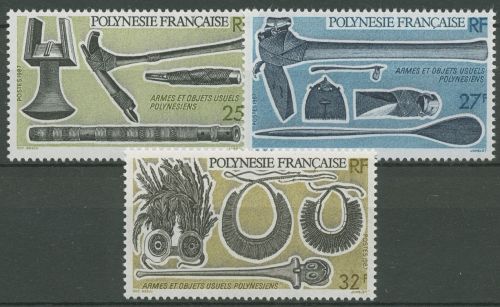 Französisch-Polynesien 1987 Waffen Schmuck 488/90 postfrisch