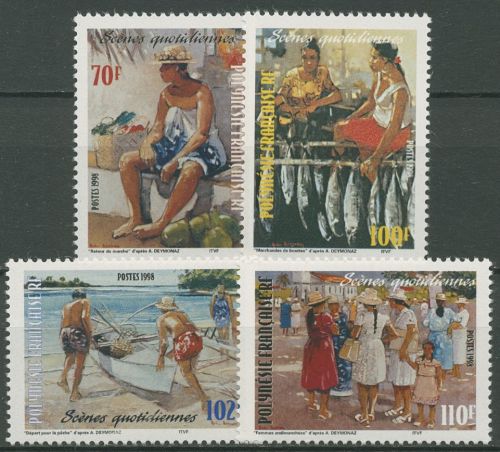 Französisch-Polynesien 1998 Alltagsleben Gemälde von Deymonaz 774/77 postfrisch