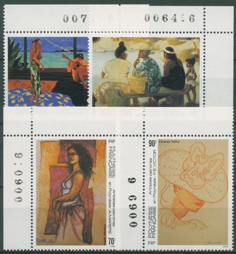 Französisch-Polynesien 1993 Frauen von Tahiti Gemälde 646/48 Ecken postfrisch