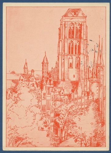 Danzig Kirche St. Marien, gelaufen 1953 (AK4811)