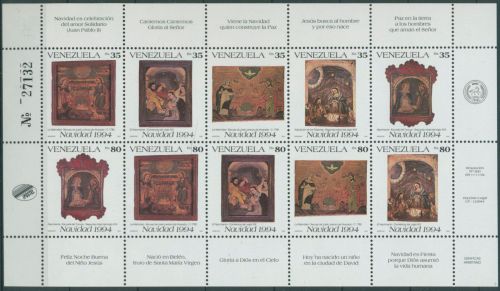 Venezuela 1994 Weihnachten Gemälde 2847/56 K postfrisch (SG61732)