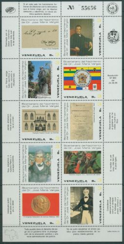 Venezuela 1986 Präsident José Maria Vargas 2329/38 K postfrisch (SG61735)