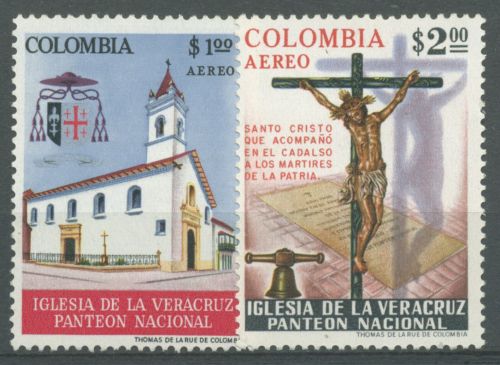 Kolumbien 1964 Kirche und Ehrentempel La Veracruz Bogotá 1051/52 postfrisch