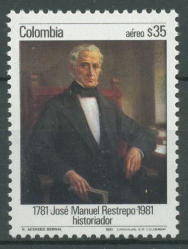 Kolumbien 1981 Historiker José Manuel Restrepo 1527 postfrisch