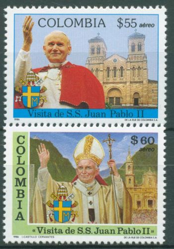 Kolumbien 1986 Papst Johannes Paul II. 1674/75 postfrisch