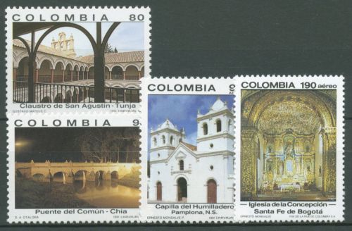 Kolumbien 1991 Kolonialzeit Bauwerke Denkmäler 1838/41 postfrisch