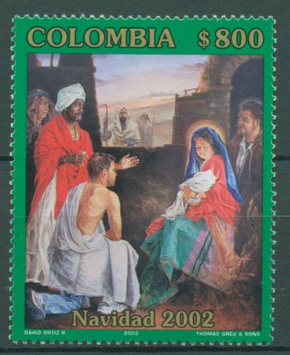 Kolumbien 2002 Weihnachten Gemälde 2206 postfrisch