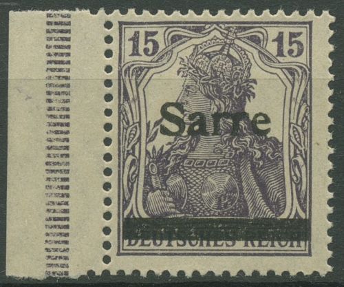 Saargebiet 1920 Germania mit Aufdruck Plattendruck 7 a I P SR postfrisch