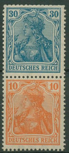 Deutsches Reich Zusammendrucke 1921 Germania S 17 mit Falz