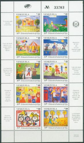 Venezuela 1991 Stiftung d.Kindes Kinderzeichnungen 2685/94 K postfrisch (C63729)
