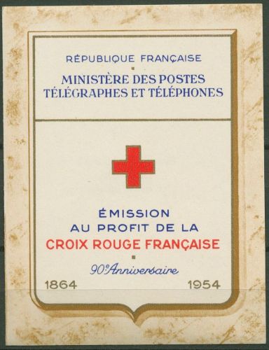 Frankreich 1954 Rotes Kreuz Markenheftchen 1032/33 MH postfrisch (C81142)