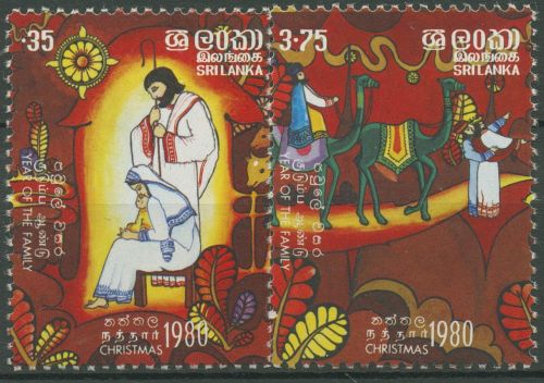 Sri Lanka 1980 Weihnachten Hl. Drei Könige Betlehem 535/36 postfrisch