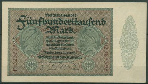 Dt. Reich 500000 Mark 1923, DEU-99b Serie F, gebraucht (K1772)