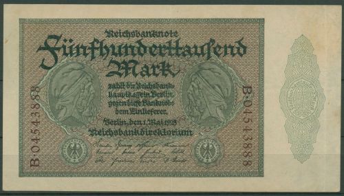 Dt. Reich 500000 Mark 1923, DEU-99b Serie B, gebraucht (K1775)