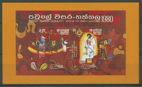 Sri Lanka 1980 Weihnachten Hl. Drei Könige Betlehem Block 12 postfrisch (C24876)