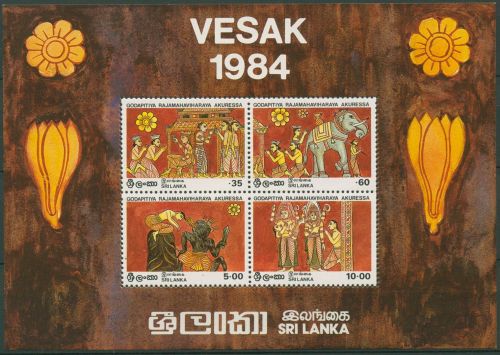 Sri Lanka 1984 Vesak Gemälde Block 24 postfrisch (C98135)