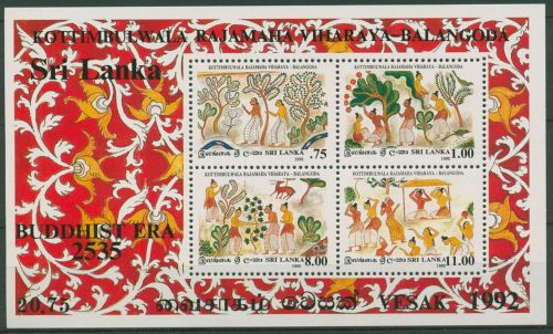 Sri Lanka 1992 Vesak Wandgemälde Block 47 postfrisch (C98140)