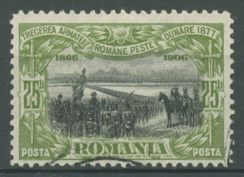 Rumänien 1906 40 Jahre Regentschaft Fürst Karl I. 192 F gestempelt,Farbfehldruck