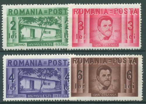 Rumänien 1937 Schriftsteller Ioan Creanga 524/27 mit Falz