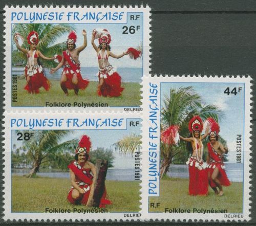 Französisch-Polynesien 1981 Folklore Tänzer Trommler 329/31 postfrisch