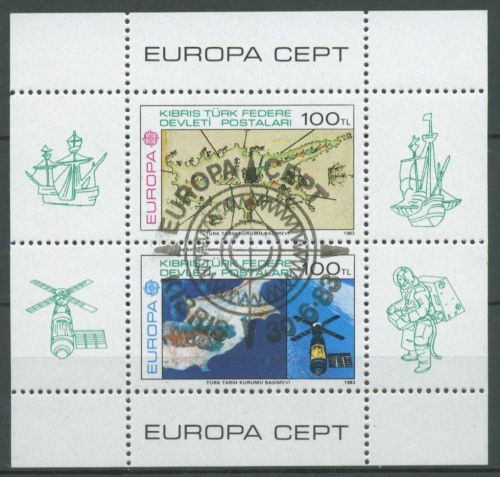 Türkisch-Zypern 1983 Europa: Werke des menschlichen Geistes Block 4 gest (C6662)