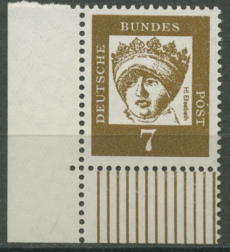 Bund 1961 Bedeutende Deutsche Bogenmarken 348 x Ecke 3 postfrisch