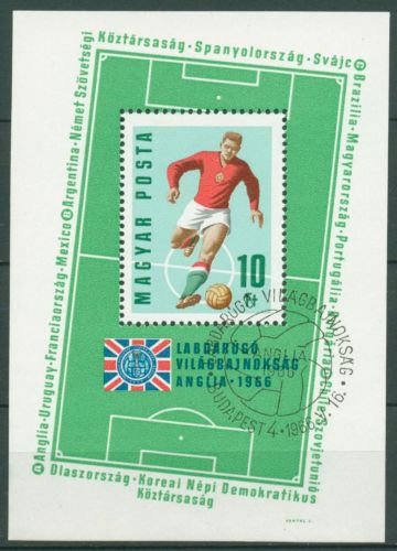 Ungarn 1966 Fußball WM England Block 53 A gestempelt (C92423)