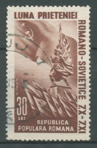 Rumänien 1950 Rumänisch-sowjetische Freundschaft Fahnen 1239 gestempelt