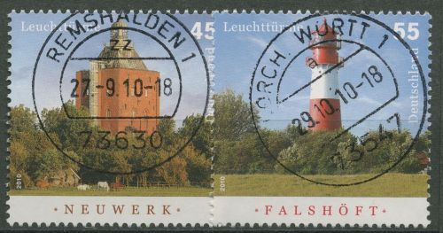 Bund 2010 Leuchttürme 2800/01 mit TOP-Stempel