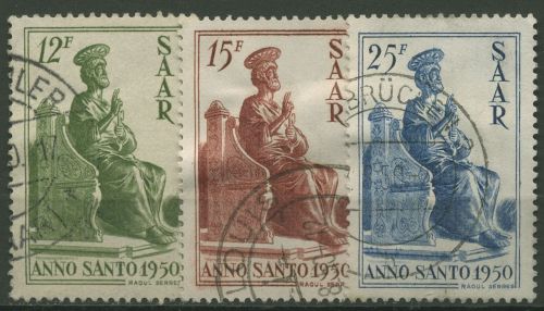 Saarland 1950 Heiliges Jahr, Hl. Petrus 293/95 gestempelt