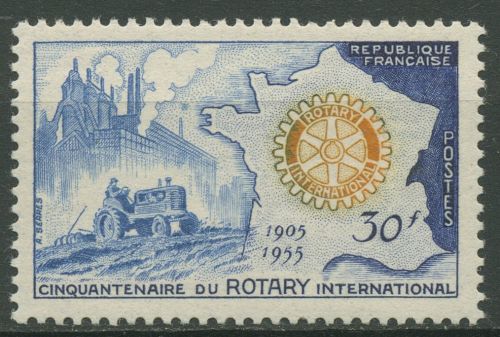 Frankreich 1955 Rotary International Traktor Landkarte 1035 postfrisch