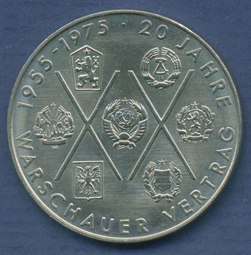DDR 10 Mark 1975 20 Jahre Warschauer Vertrag, J 1557 vz/st (m2873)