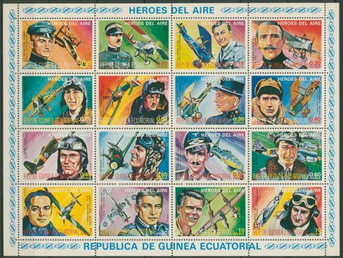 Äquatorialguinea 1977 Kampfflieger Flugzeuge 1070/85 ZD-Bogen postfrisch(SG40422)