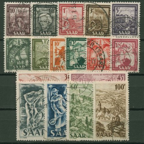 Saarland 1949 Bilder aus Industrie, Handel u. Landwirtschaft 272/88 gestempelt