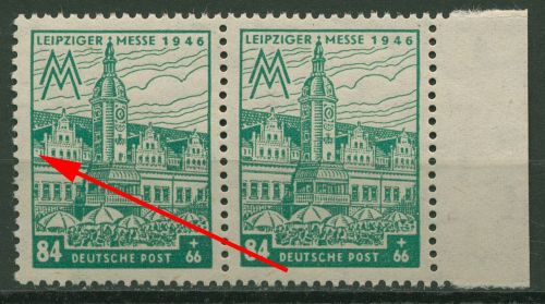 SBZ West-Sachsen 1946 Leipziger Messe Plattenfehler 165 AY I postfrisch