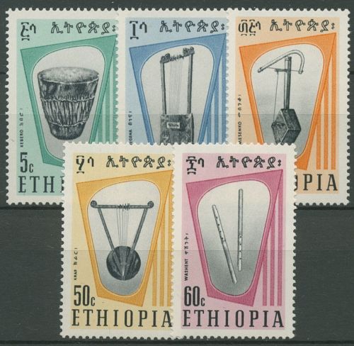 Äthiopien 1966 Musikinstrumente 537/41 postfrisch