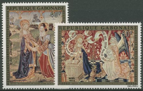Gabun 1974 Weihnachten Wandteppiche 547/48 postfrisch