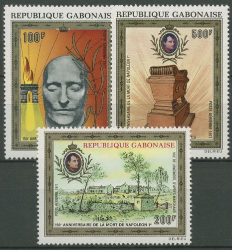 Gabun 1971 150. Todestag Napoleons Totenmaske 431/33 postfrisch