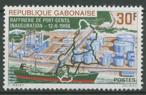 Gabun 1968 Erdölraffinerie in Port-Gentil Tanker 305 postfrisch