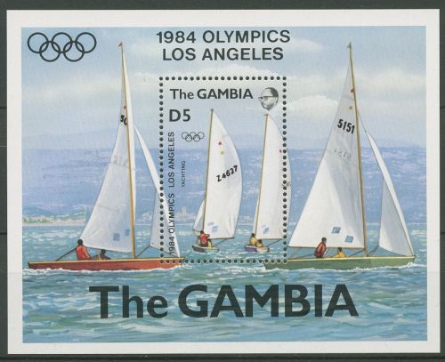 Gambia 1984 Olympische Spiele in Los Angeles Segeln Block 8 postfrisch (C40985)