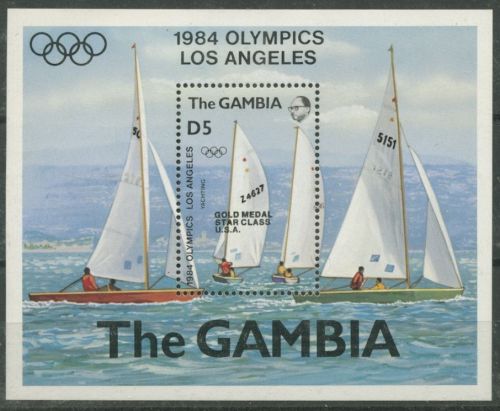Gambia 1985 Goldmedaille Olympiade Los Angeles Block 17 postfrisch (C40720)