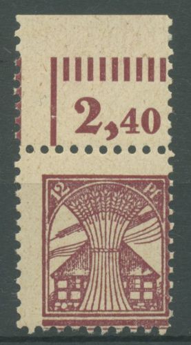 SBZ Mecklenburg-Vorpommern 1945 Freimarke mit Oberrand 17 OR postfrisch