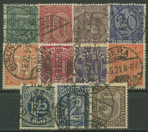 Deutsches Reich Dienstmarken 1920 ohne Ablösungsziffer 21, D 23/33 gestempelt