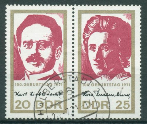 DDR 1971 Karl Liebknecht Rosa Luxemburg 1650/51 ZD gestempelt