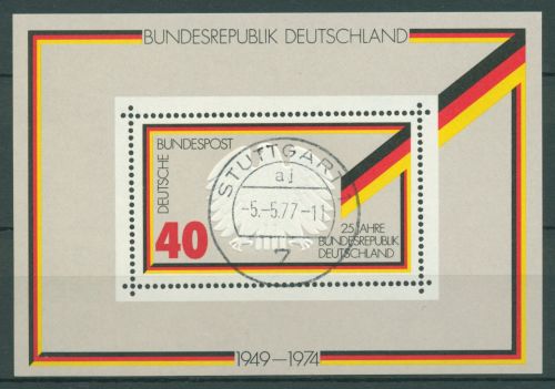 Bund 1974 25 Jahre Bundesrepublik Block 10 mit TOP-Stempel (C98985)