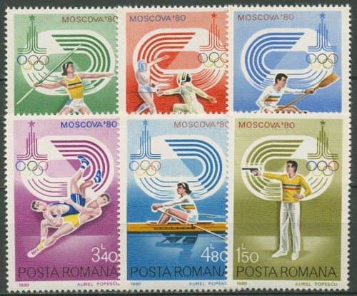 Rumänien 1980 Olympia Sommerspiele Moskau 3733/38 postfrisch