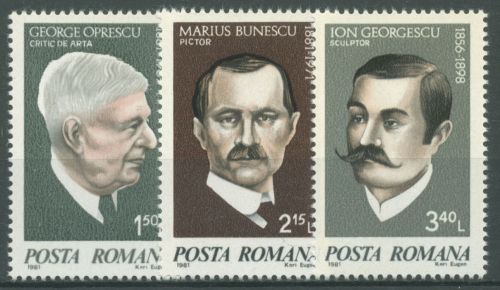 Rumänien 1981 Persönlichkeiten Künstler 3759/61 postfrisch