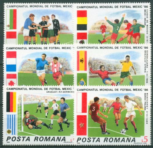 Rumänien 1986 Fußball-WM Mexiko Gruppenspiele 4260/65 postfrisch