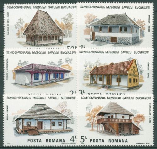 Rumänien 1986 Freilichtmuseum Dorfmuseum Bauernhäuser 4275/80 postfrisch